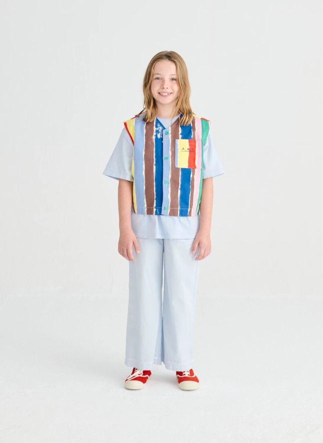 Gilet Sans Manches Rayé | Bleu