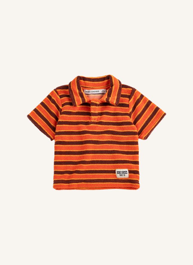 Polo Rayé Eponge Bébé | Orange