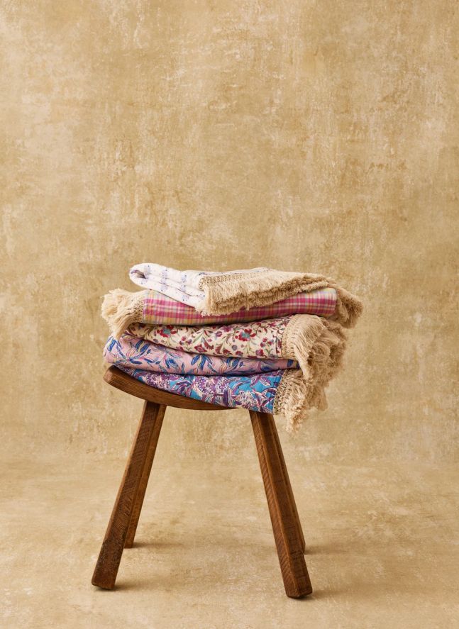 Serviette de plage Lana en coton bio | Rose pâle