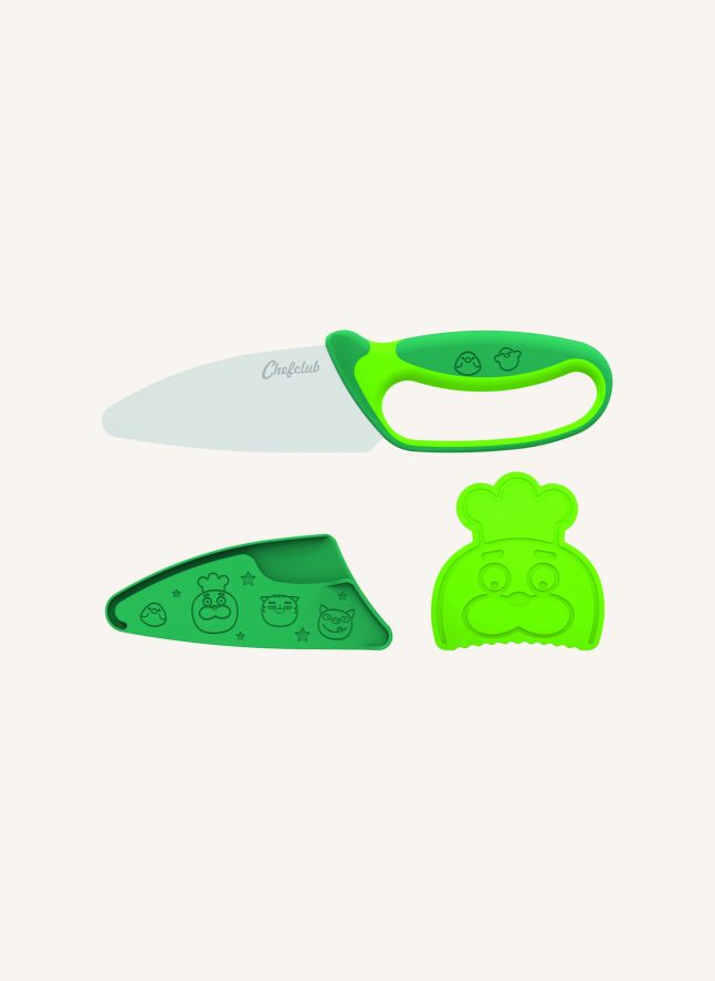 Couteau avec protège doigts | Vert