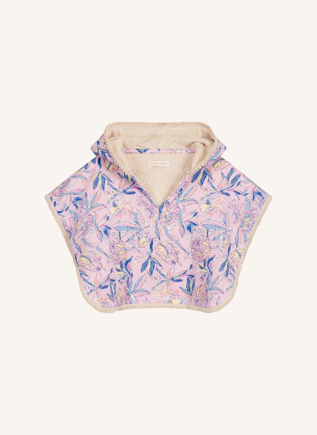 Poncho de bain Mael en coton bio | Rose pâle