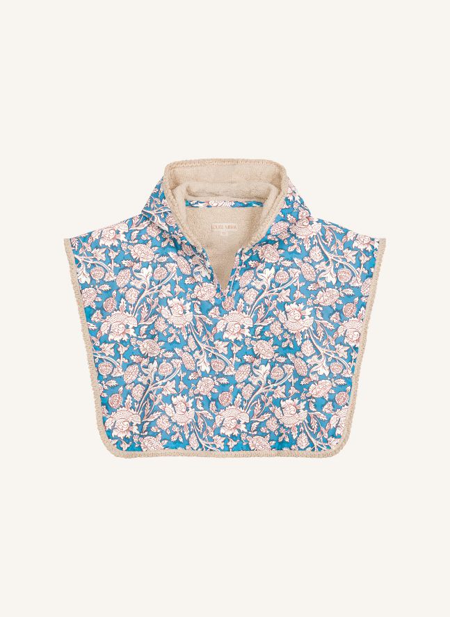 Poncho de bain Mael en coton bio | Bleu