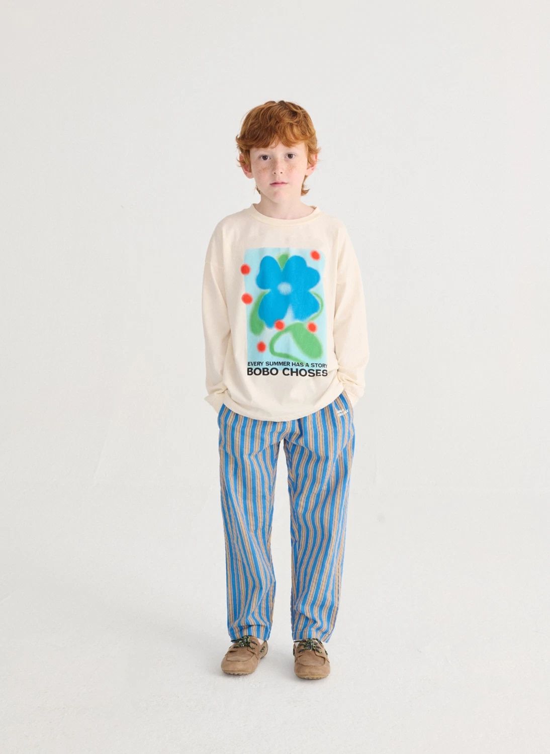 Pantalon Rayé | Bleu- Image produit n°1