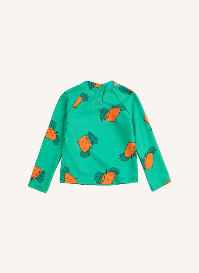Camiseta de baño para bebé de fibra reciclada naranja anti-UV | Verde