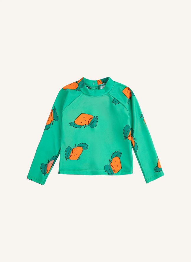 Camiseta de baño para bebé de fibra reciclada naranja anti-UV | Verde