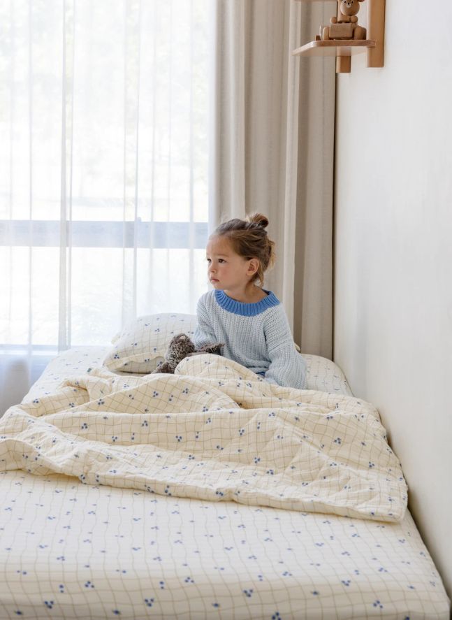Drap-housse Blueberries en coton bio