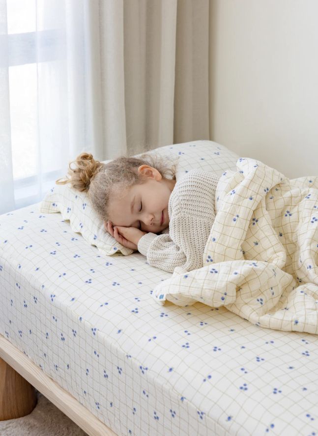 Drap-housse Blueberries en coton bio
