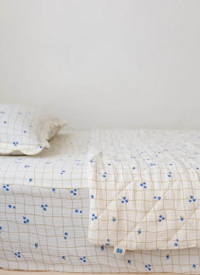 Drap-housse Blueberries en coton bio