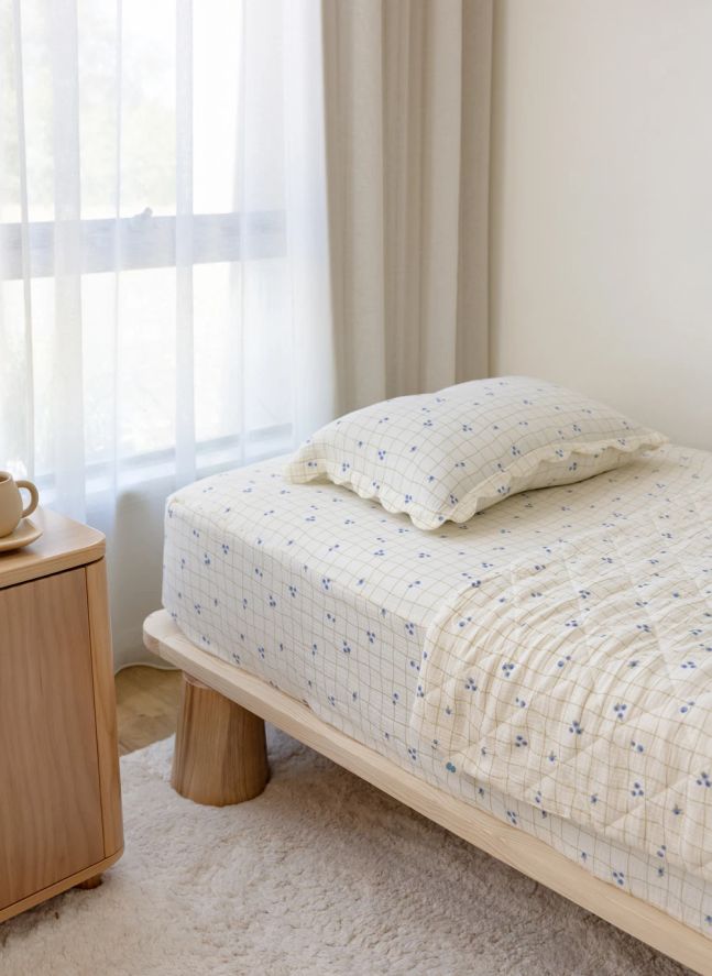 Drap-housse Blueberries en coton bio
