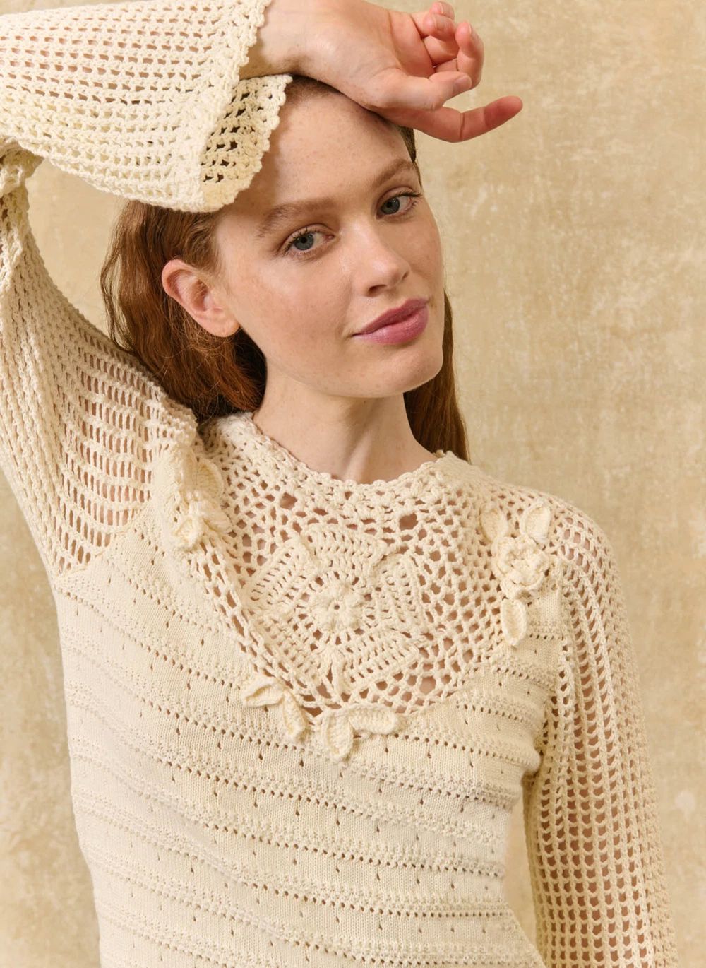 Robe Eleonora Coton | Crème- Image produit n°3