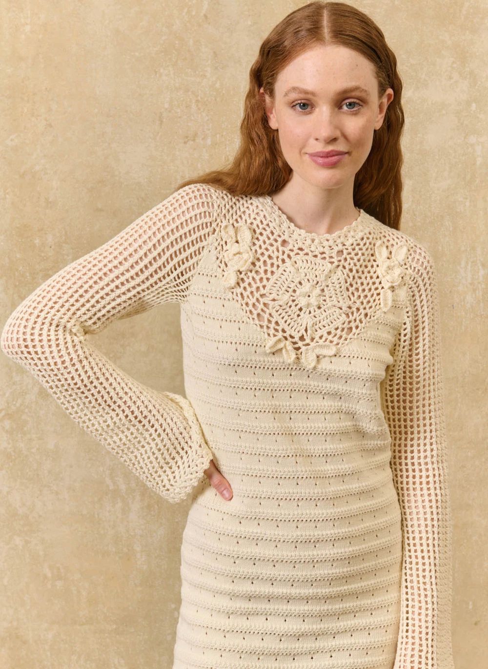 Robe Eleonora Coton | Crème- Image produit n°2