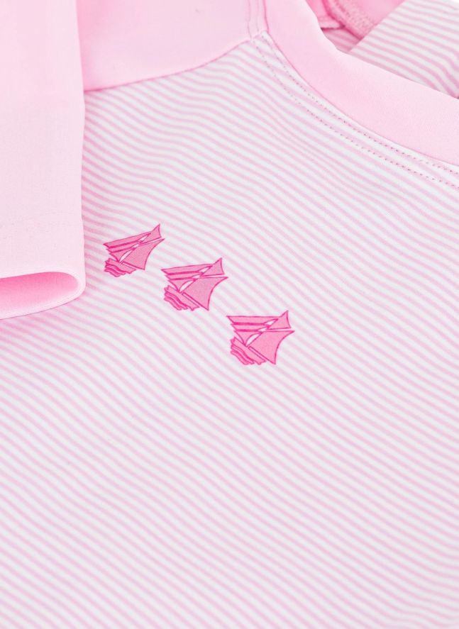 Traje a rayas con protección UV | Rosa