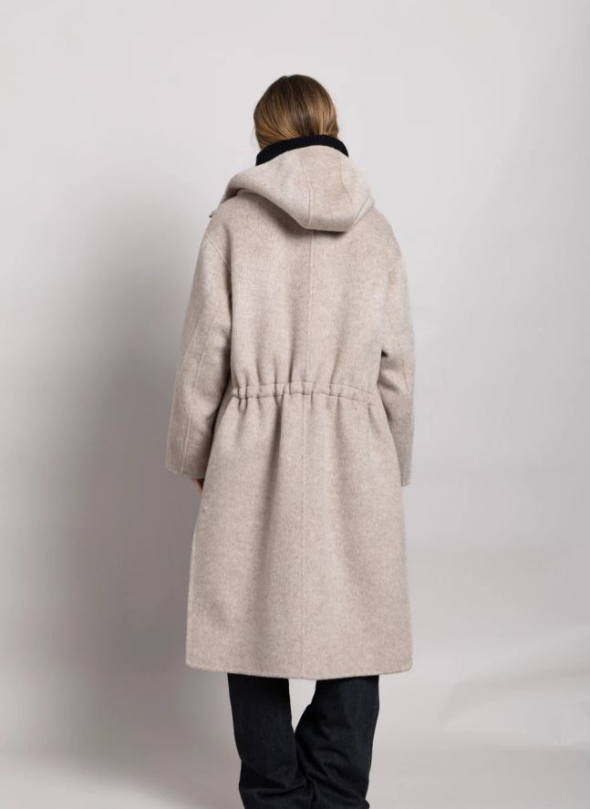 Manteau à Capuche Equinoxe Laine | Gris perle