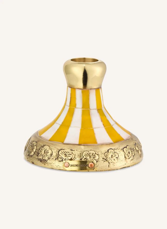 Bougeoir en laiton Sanya  | Jaune