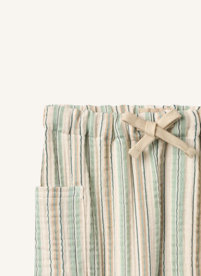 Arne Pantalones de rayas de algodón orgánico | Verde Pálido