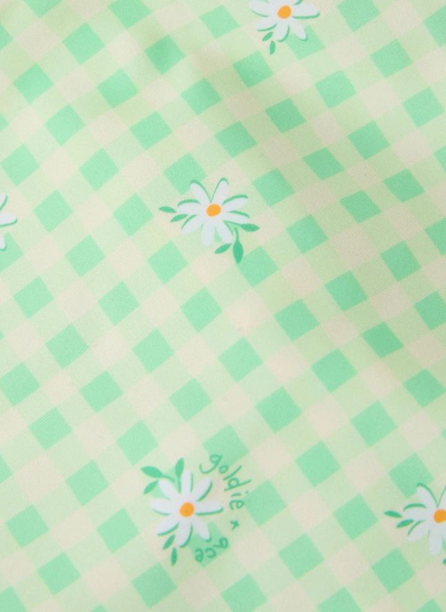 Camiseta de baño con protección UV Azulejos florales | Verde
