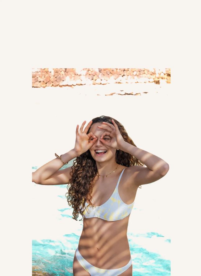 Maillot de Bain 2 Pièces Anti-UV Tahaa | Jaune