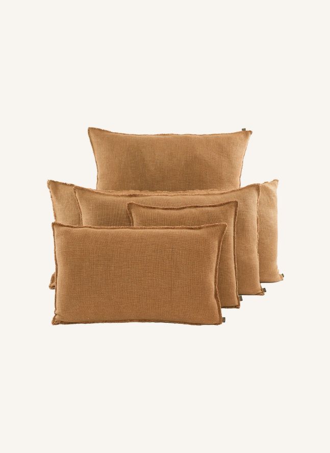 Housse de coussin en lin California | Tabac