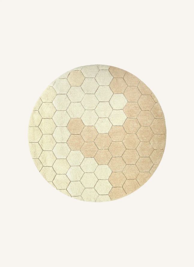 Tapis rond Honeycomb | Golden sand