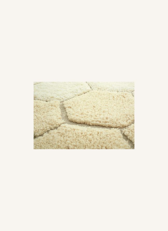 Tapis rond Honeycomb | Golden sand