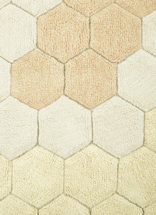 Tapis rond Honeycomb | Golden sand
