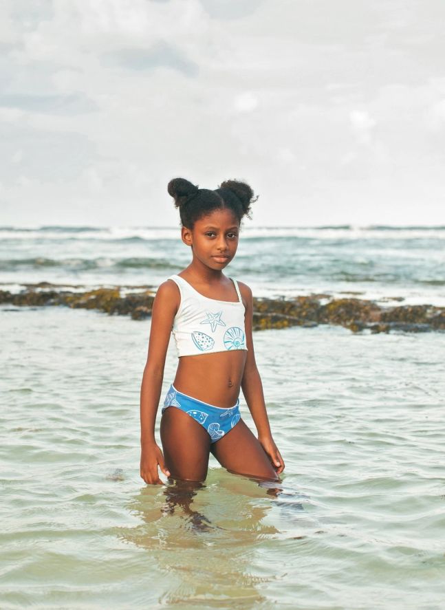 Maillot de Bain Asymétrique Marea Coquillages | Ecru