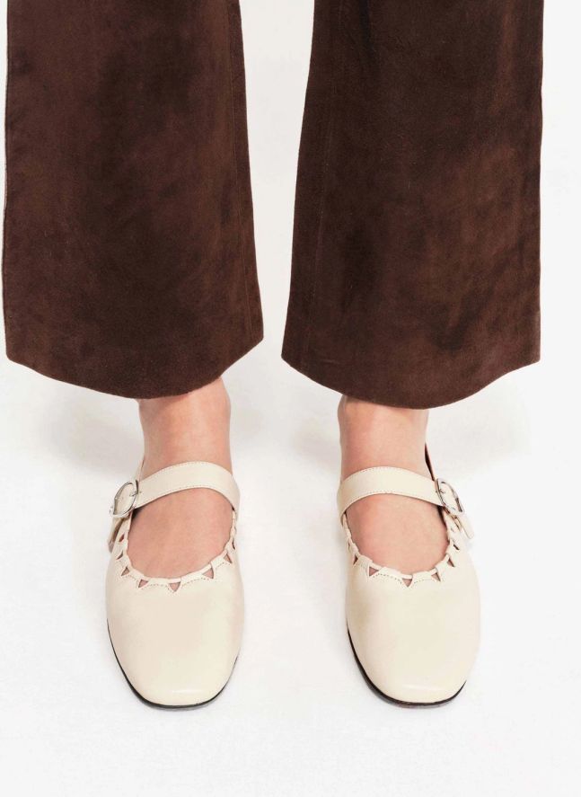 Ballerines Ginger Cuir | Crème