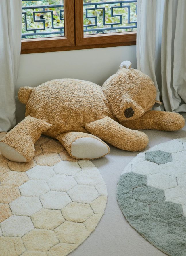 Tapis rond Honeycomb | Golden sand