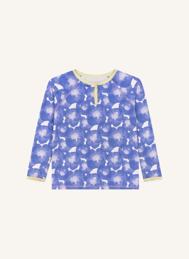 T-shirt Anti-UV Fleuri | Bleu