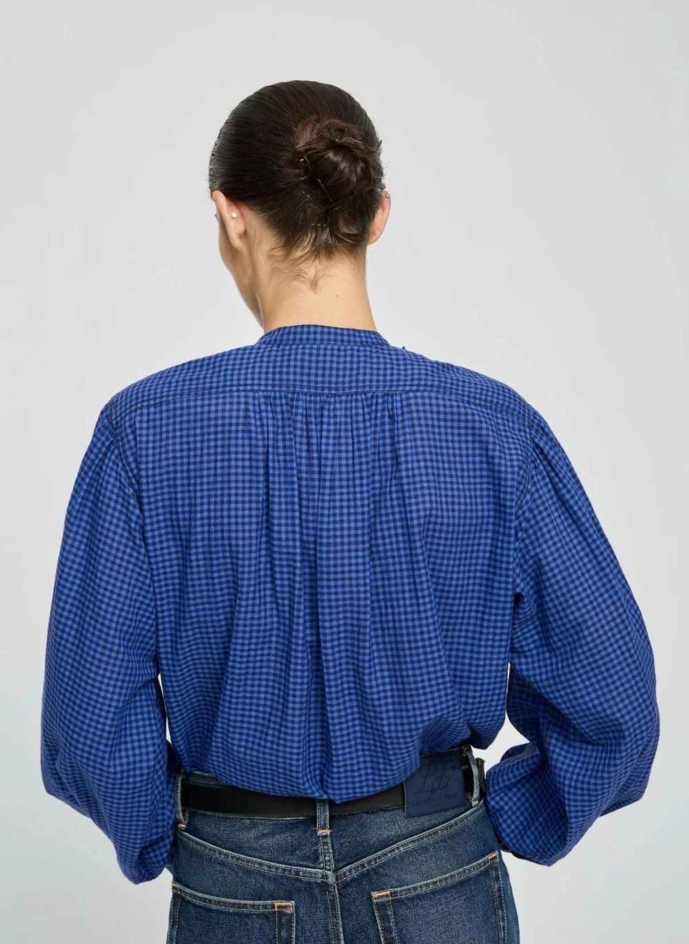 Blouse Vichy Magrita Coton | Bleu- Image produit n°4