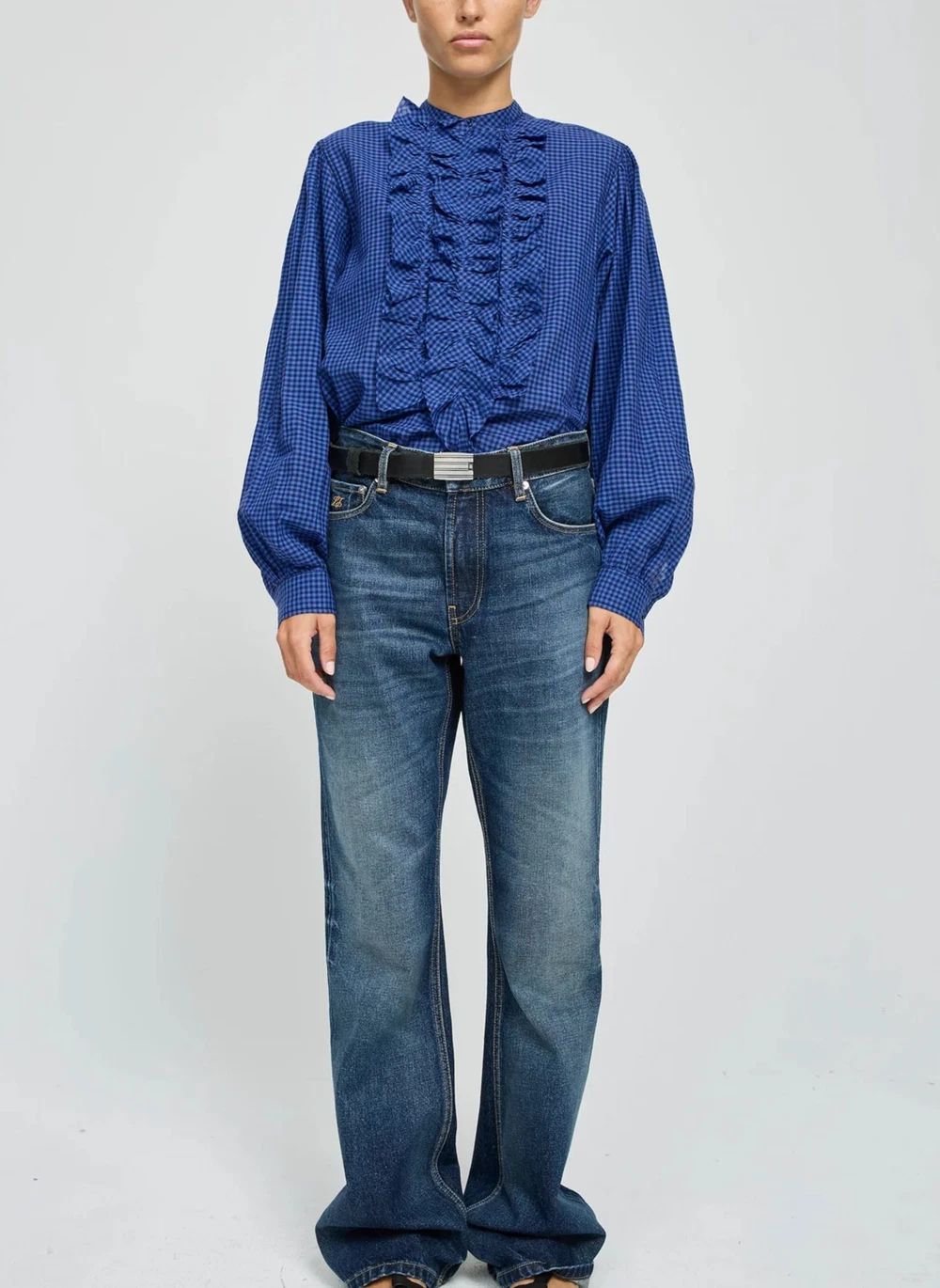 Blouse Vichy Magrita Coton | Bleu- Image produit n°3