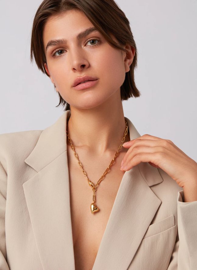 Collier Puffy Heart | Doré