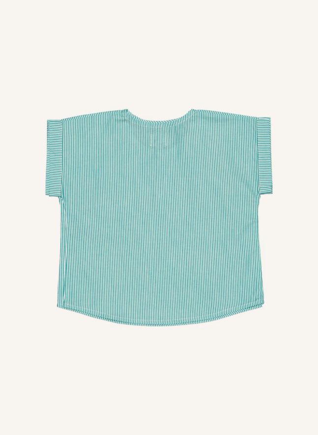 Kurta Blouset Rayée | Bleu turquoise