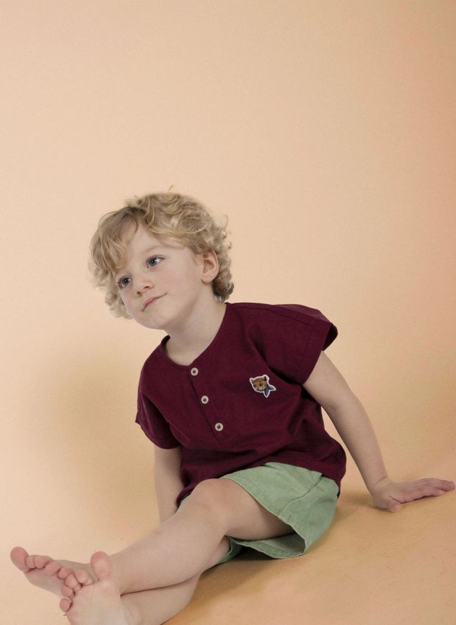 Kurta Blouset Lin | Bordeaux