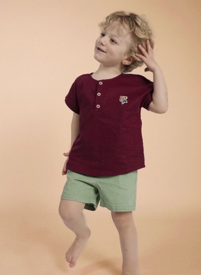 Kurta Blouset Lin | Bordeaux
