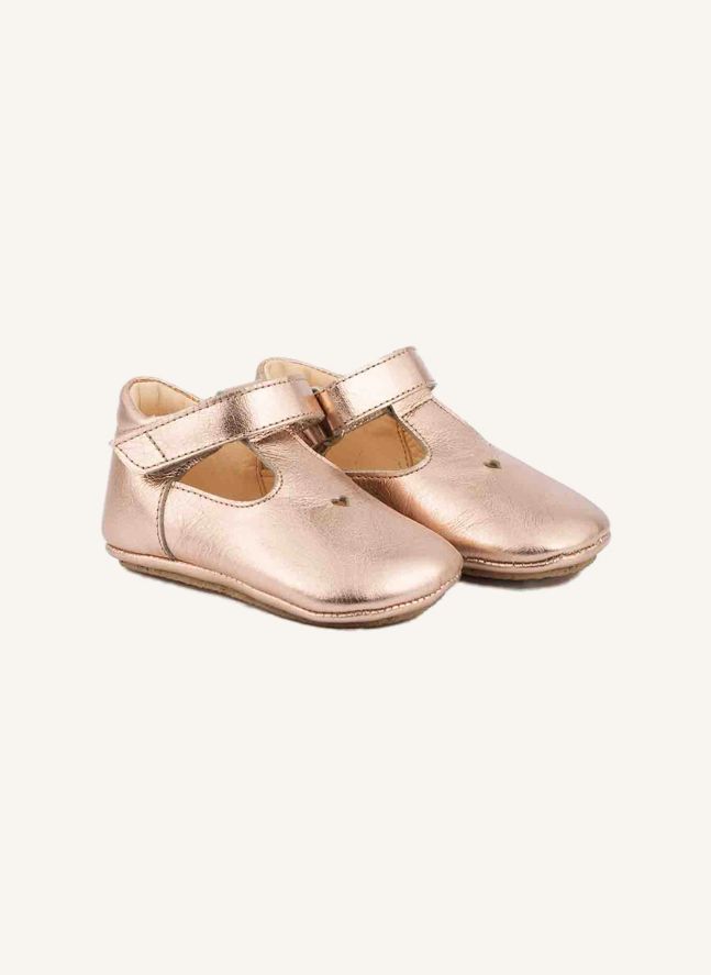 Chaussons Métalisés Cuir | Or rose