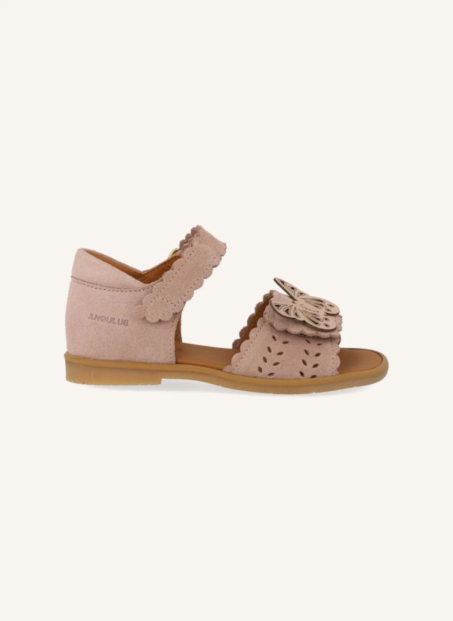 Sandales Papillon Daim | Rose pâle
