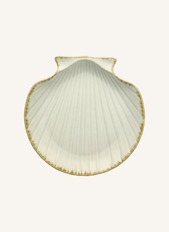 Vide poche en grès coquillage | Beige