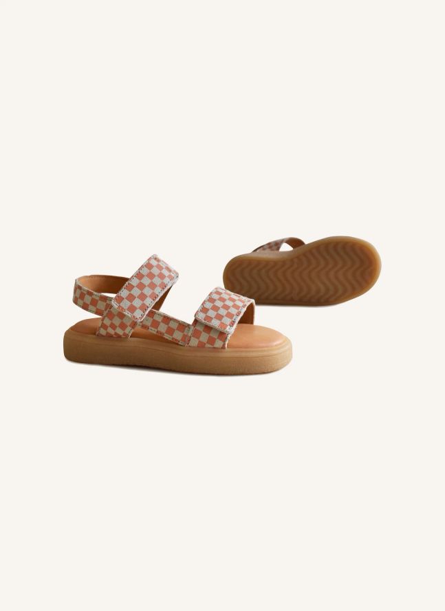 Du Malu Carreaux Sandals | Coral