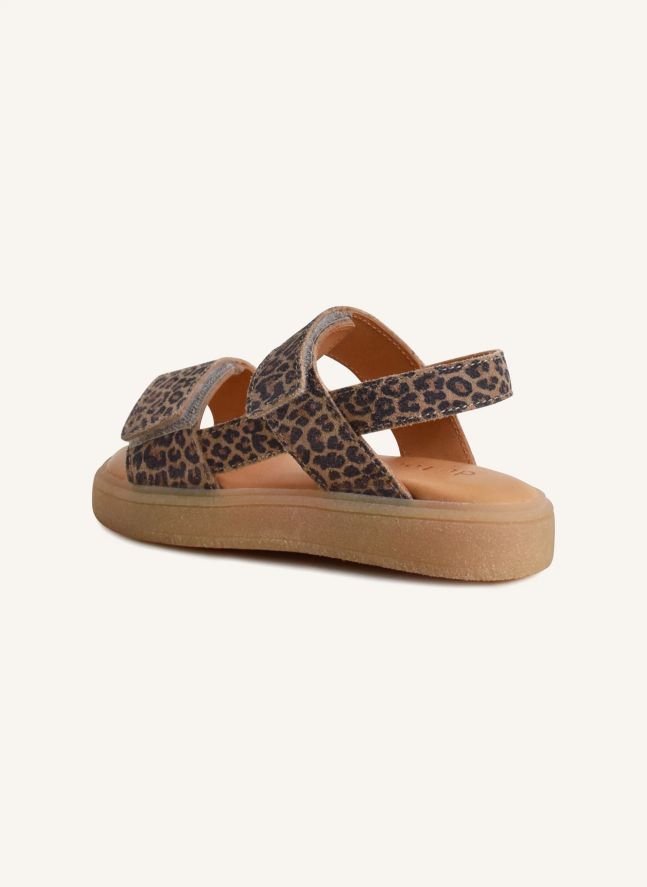 Du Malu Leopard Suede Sandals | Brown