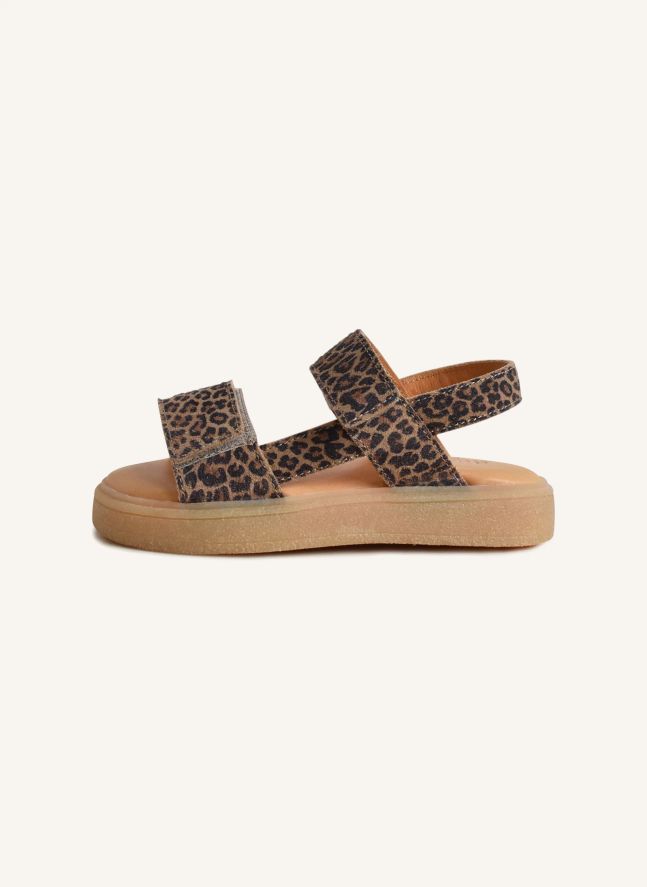 Du Malu Leopard Suede Sandals | Brown