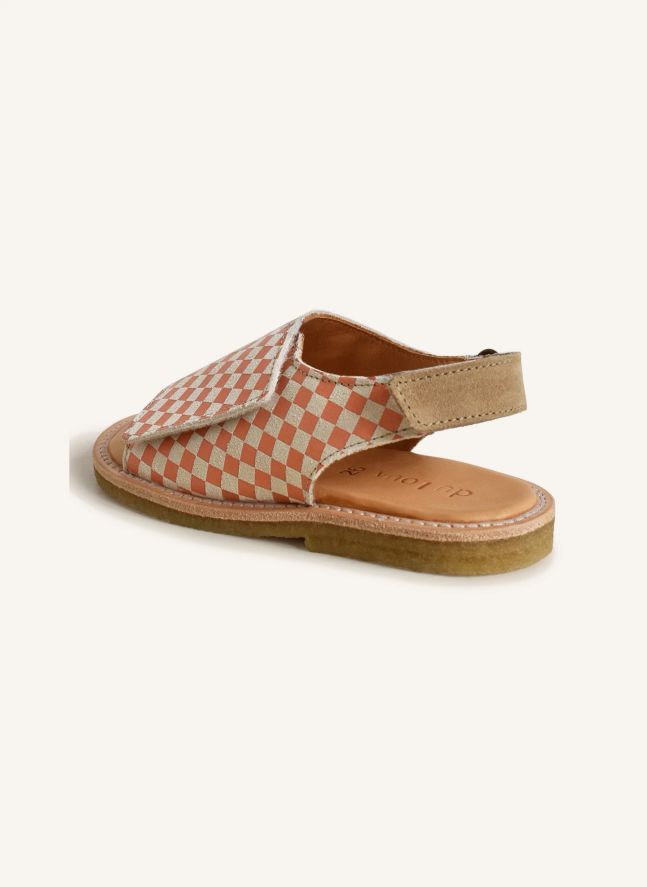 Du Veda Carreaux Sandals | Coral