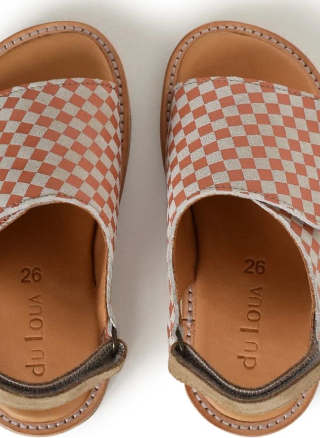 Du Veda Carreaux Sandals | Coral