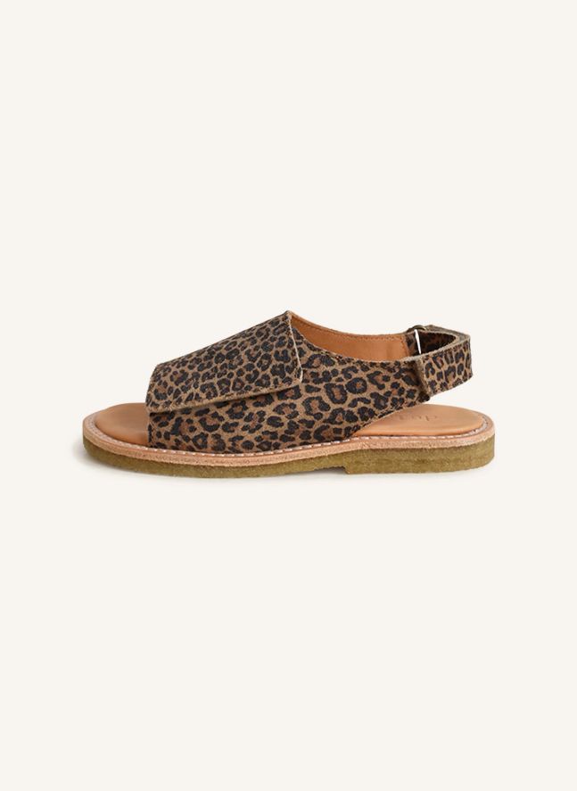 Du Veda Leopard Suede Sandals | Brown