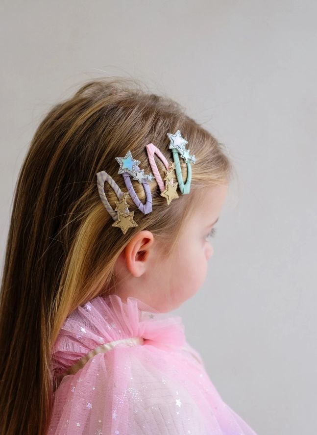 Lot de 4 Barrettes Etoile Filante | Doré