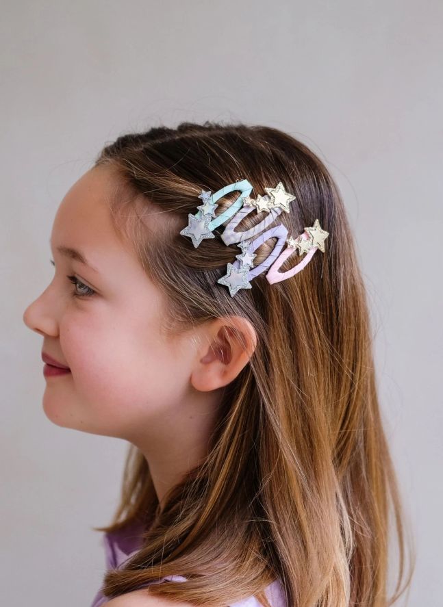 Lot de 4 Barrettes Etoile Filante | Doré