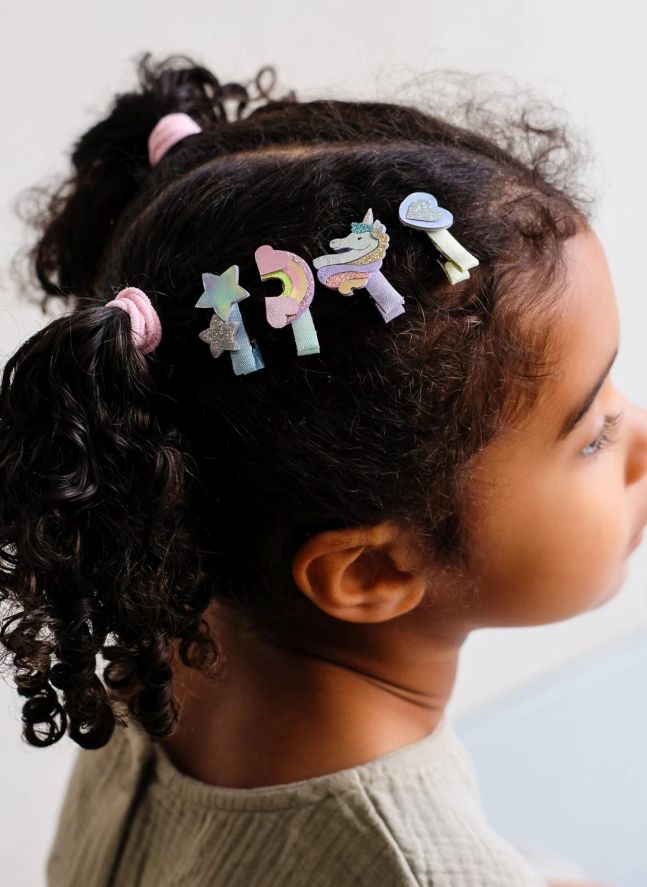 Lot de 8 Mini Barrettes Licorne | 	Lilas