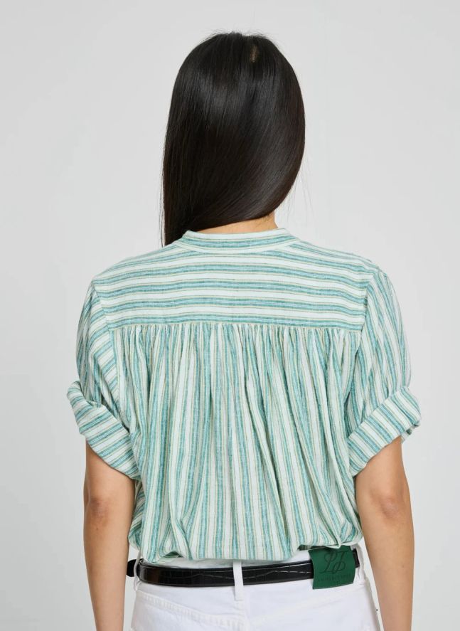 Blouse Rayures Dida Coton | Vert pâle