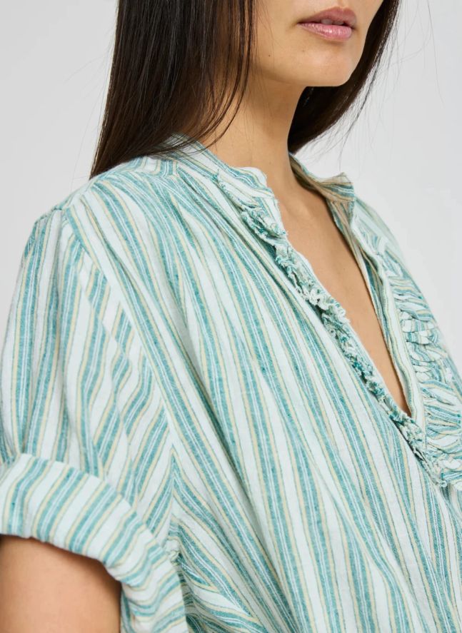 Blouse Rayures Dida Coton | Vert pâle