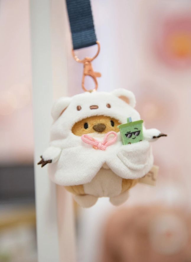 Hiro plush dog with polar bear costume | White